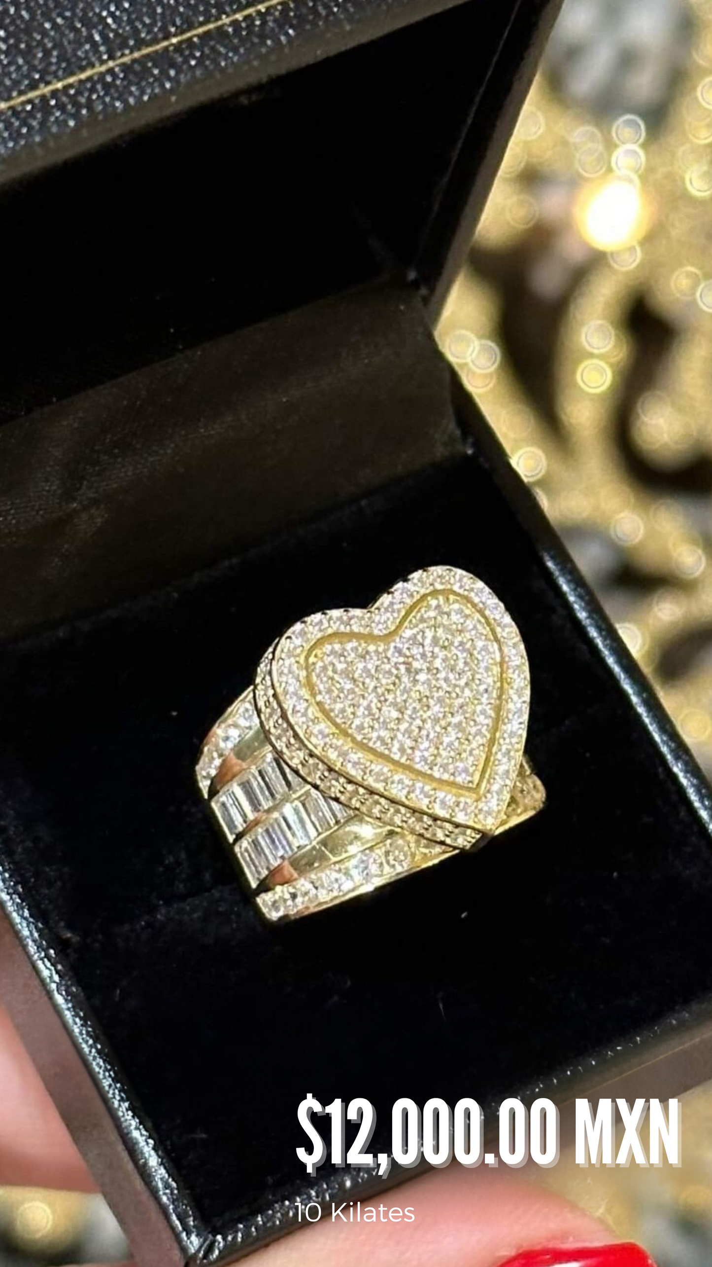 Anillo Corazon 💛 Oro Solido 10 Kilates 💍